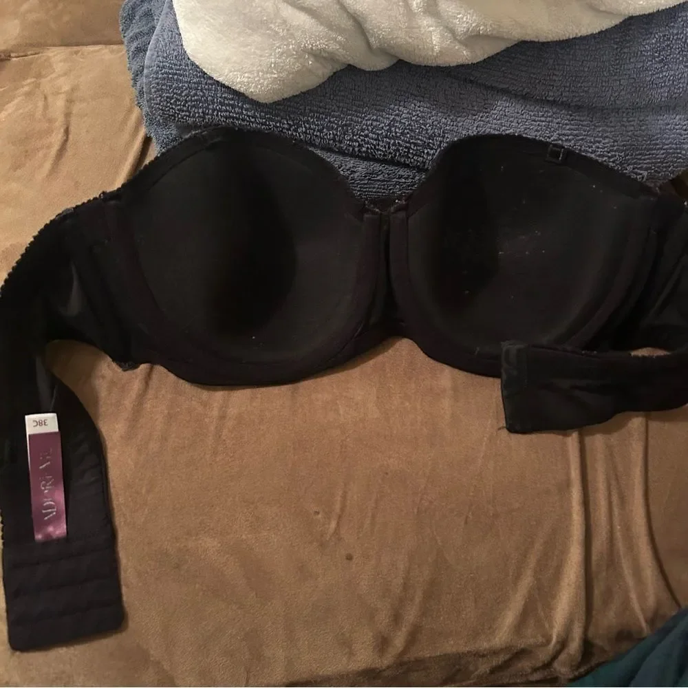 Adore Me Strapless Black Underwire Bra Size 38C